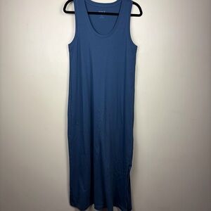 Pact M Blue maxi organic cotton Dress summer classic sun